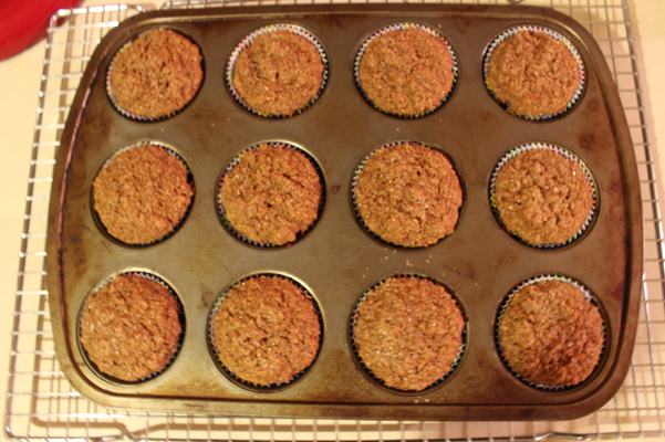 muffins baked, in tin