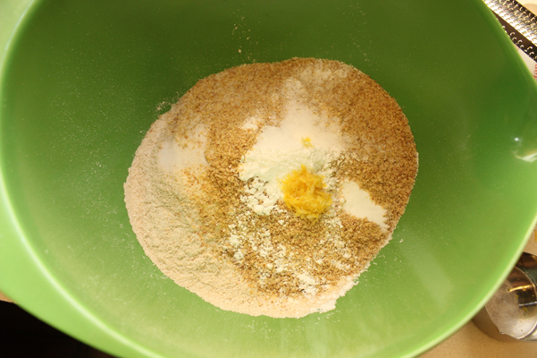 dry ingredients with zest