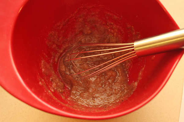 applesauce and flax, whisked